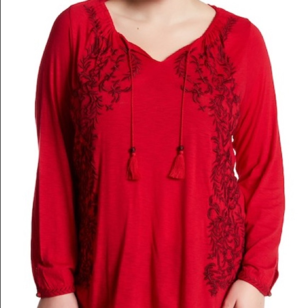 🍀 Lucky brand red peasant top